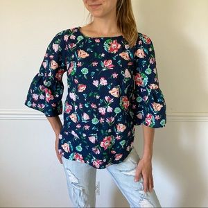 Women’s Medium, Navy Blue, Floral Tunic